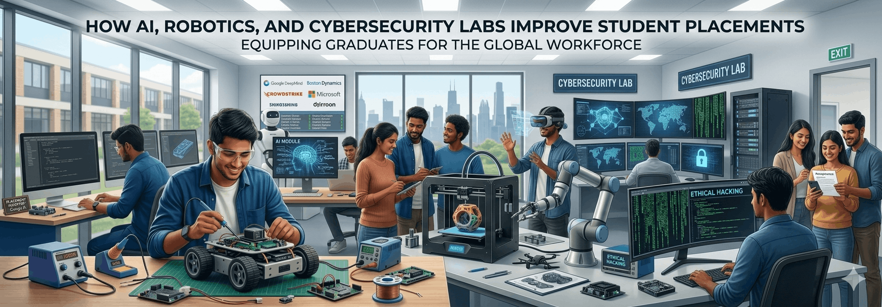 How AI, Robotics, and Cybersecurity Labs Improve Student Placements